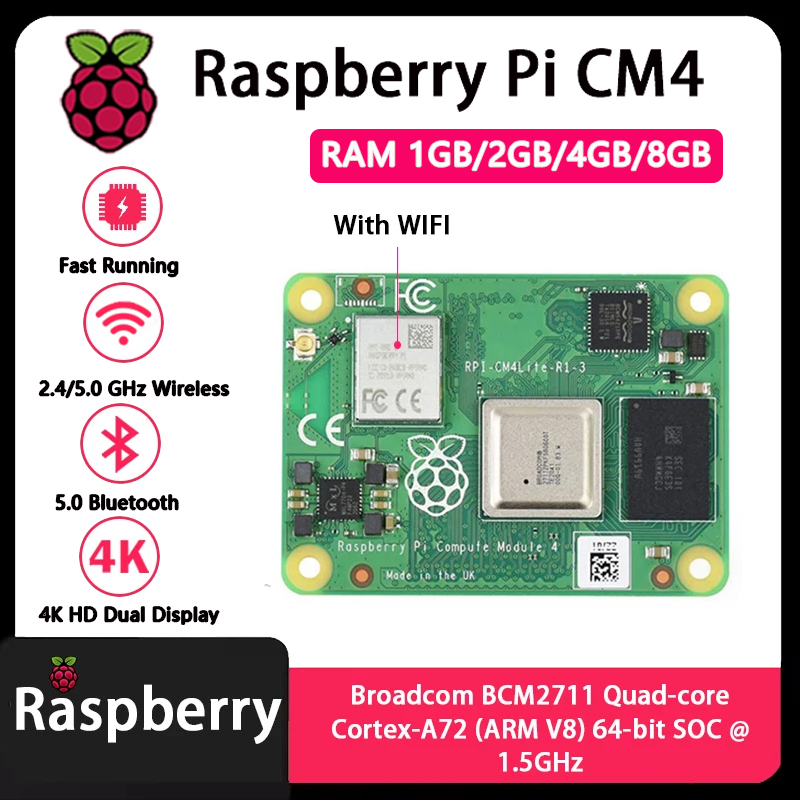 Raspberry Pi CM4 1 GB/2 GB/4 G - Raspberry Pi Compute Module 4 8Gb 32Gb recensie en prijs